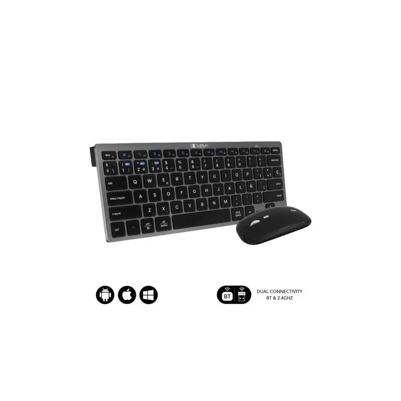 Teclado y Ratón Inalámbrico Subblim OCO020 Combo Multidispositivo Compacto- Gris