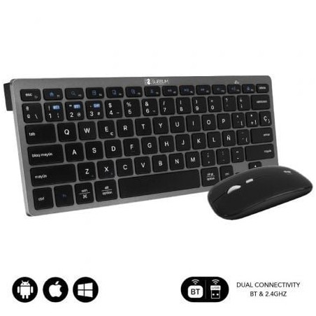 Teclado y Ratón Inalámbrico Subblim OCO020 Combo Multidispositivo Compacto- Gris