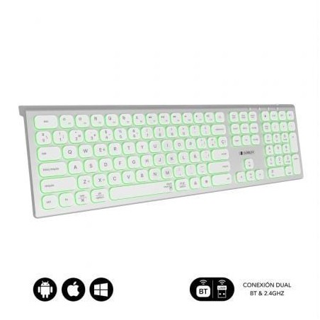 Teclado Inalámbrico Subblim Master- Plata y Blanco