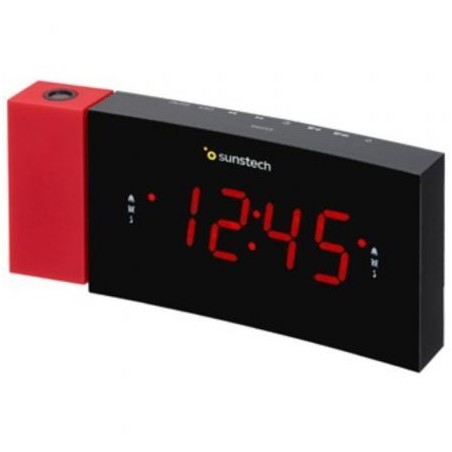 Despertador Sunstech FRDP3- Radio FM- Rojo