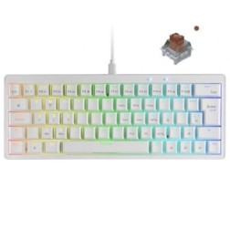 Teclado Gaming Mecánico Mars Gaming MKMINIPRO- Switch Marrón- Blanco