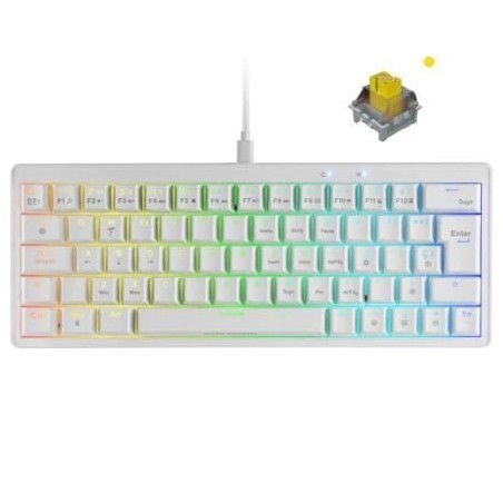 Teclado Gaming Mecánico Mars Gaming MKMINIPRO- Switch Amarillo- Blanco