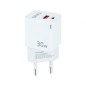 Cargador de Pared TooQ TQWC-GANQCPD30WT- 1xUSB Tipo-C- 1xUSB- 30W