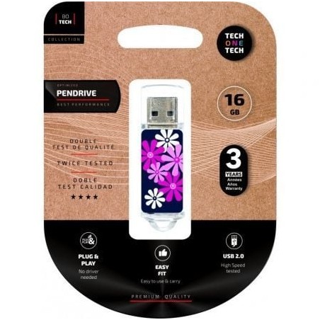 Pendrive 16GB Tech One Tech Flower Power USB 2-0