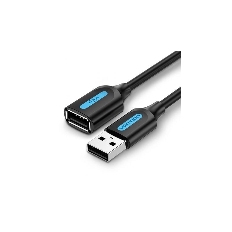 Cable Alargador USB 2-0 Vention CBIBF- USB Macho - USB Hembra- 480Mbps- 1m- Negro