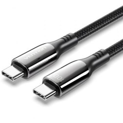 Cable USB 2-0 Tipo-C 5A 100W Vention CTKBAV- USB Tipo-C Macho - USB Tipo-C Macho- Hasta 100W- 480Mbps- 1-2m- Negro