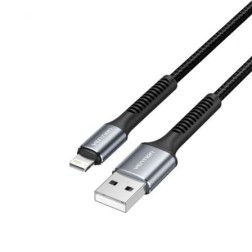 Cable USB 2-0 Lightning Vention H14BF- Lightning Macho - USB Macho- 10W- 480Mbps- 1m- Negro