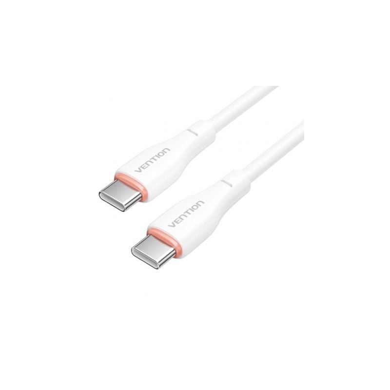 Cable USB Tipo-C Vention H27WF- USB Tipo-C Macho - USB Tipo-C Macho- 60W- 480Mbps- 1m- Blanco