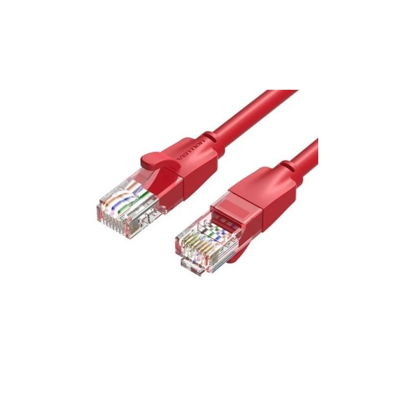 Cable de Red RJ45 UTP Vention IBERH Cat-6- 2m- Rojo