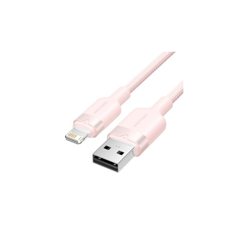 Cable USB Lightning Vention LANBH- USB Macho - Lightning Macho- 480Mbps- 1m- Rosa