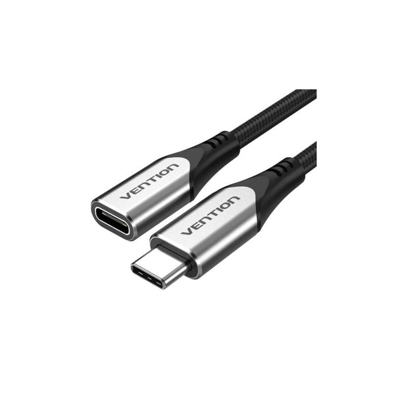 Cable Alargador USB 3-1 Tipo-C Vention TABHF- USB Tipo-C Macho - USB Tipo-C Hembra- 1m- Gris