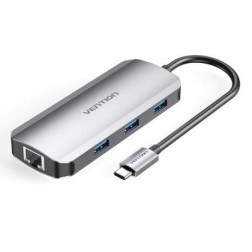 Docking USB Tipo-C Vention TOHHB- 1xHDMI- 3xUSB- 1xRJ45- 1xUSB Tipo-C PD