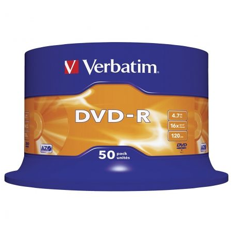 DVD-R Verbatim Advanced AZO 16X- Tarrina-50uds