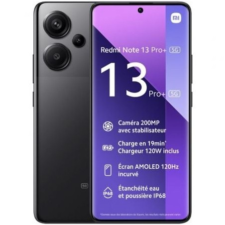 Smartphone Xiaomi Redmi Note 13 Pro+ NFC 8GB- 256GB- 6-67"- 5G- Negro