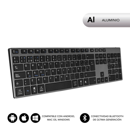 Teclado Inalámbrico por Bluetooth Subblim 3ADE301 Advance Extended- Gris