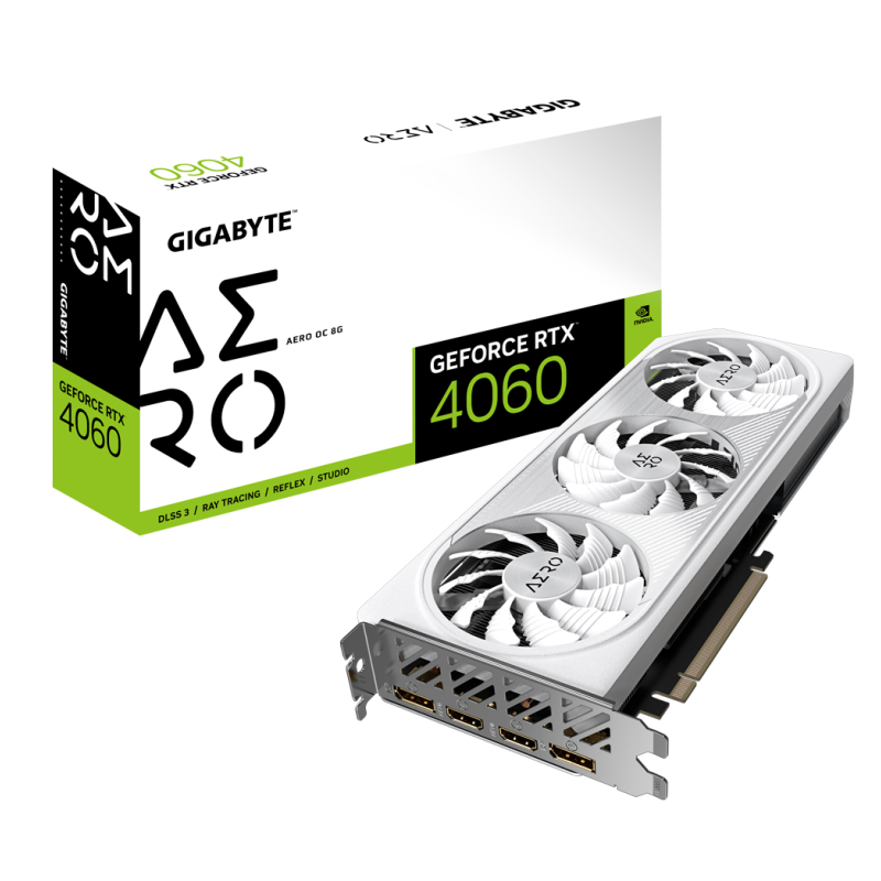 Tarjeta Gráfica Gigabyte GeForce RTX 4060 Aero OC 8G- 8GB GDDR6