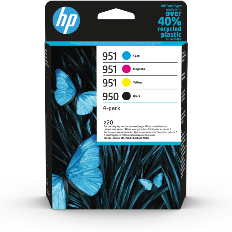 TINTA HP PACK 950 NEGRO Y 951 CIAN MAGENTA AMARILLO