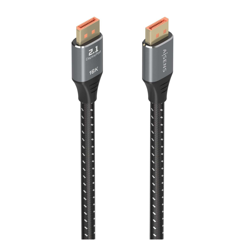 CABLE AISENS DISPLAYPORT V2-1 16K@60HZ 80GBPS DP-M-DP-M NEGRO 1-0M