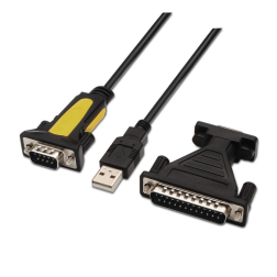 ADAPTADOR USB(A)M A SERIE RS232 AISENS 1-8M NEGRO