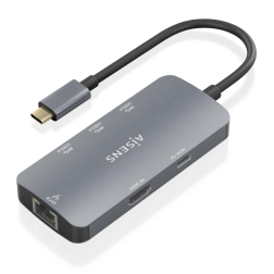 Docking USB Tipo-C Aisens ASUC-6P019-GR- 1xHDMI- 3xUSB- 1xRJ45- 1xUSB Tipo-C PD- Gris