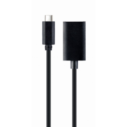 CABLE ADAPTADOR USB TIPO-C A DISPLAYPORT 4K 15 CM NEGRO