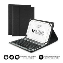 Funda con Teclado Subblim Keytab Pro Bluetooth para Tablets de 10-1"-10-8"- Negra