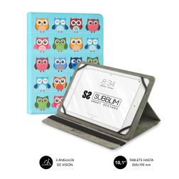 FUNDA TABLET SUBBLIM TRENDY CASE OWLS 10-1"