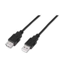 CABLE AISENS USB 2-0 TIPO A M-A H NEGRO 1-8M