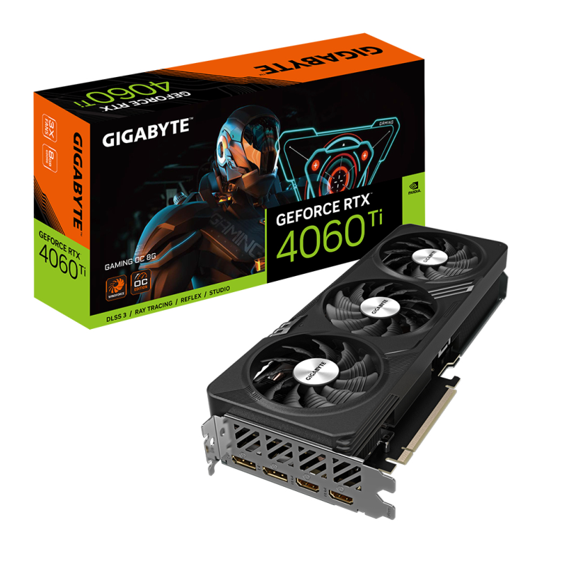 TARJETA GRAFICA GIGABYTE RTX 4060TI 3X GAMING OC 8GB