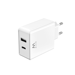 CARGADOR MOVIL EWENT CARGA RAPIDA PUERTOS USB-C Y USB-A 45W BLANCO