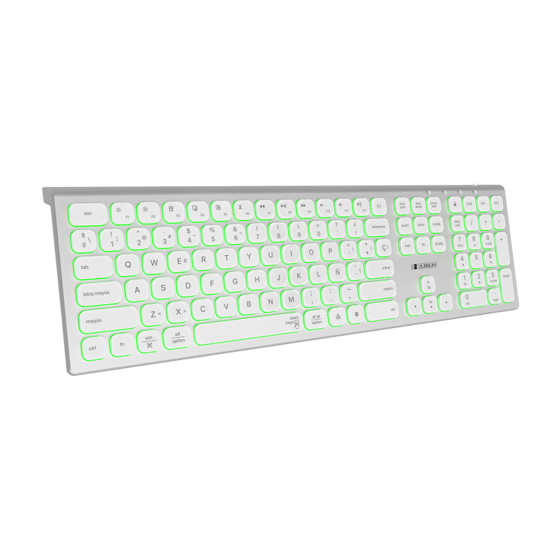 Teclado Inalámbrico Subblim Master- Plata y Blanco