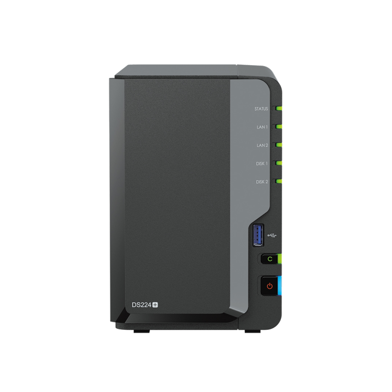 NAS SYNOLOGY DS224+ 2 BAHIAS ETHERNET J4125 NEGRO