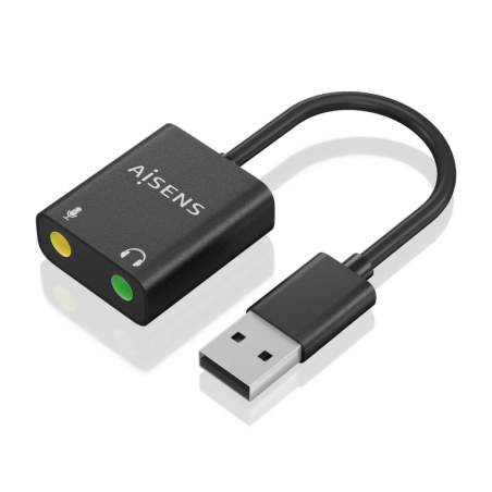 Tarjeta de Sonido Aisens A106-0769- USB Macho - 2xJack 3-5 Hembra