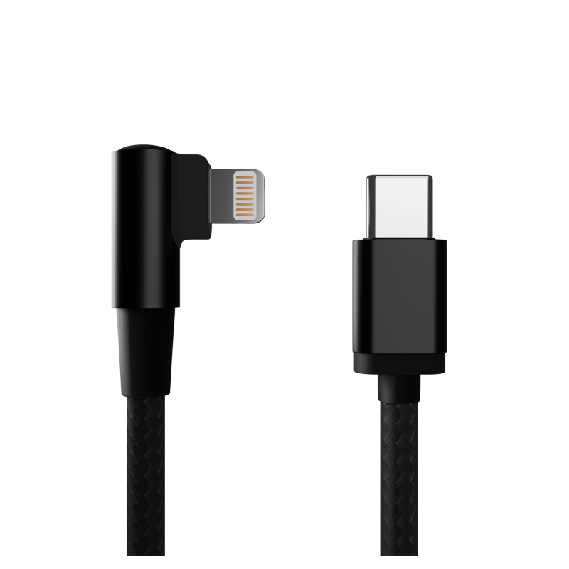 CABLE GEMBIRD USB CM-8PIN DE 8 PINES TRENZADO DE ALGODON EN ANGULO, 0,2 M,NEGRO