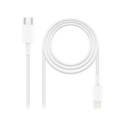 Cable USB 2-0 Tipo-C Lightning Nanocable 10-10-0601- USB Tipo-C Macho - Lightning Macho- 1m- Blanco