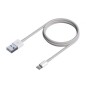 Cable USB 2-0 Lightning Aisens A102-0542- USB Macho - Lightning Macho- Hasta 2-5W- 60Mbps- 50cm- Blanco