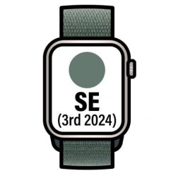 Apple Watch SE 3rd V2- GPS- 44mm- Caja de Aluminio Blanco Estrella- Correa Loop Deportiva Verde Lago