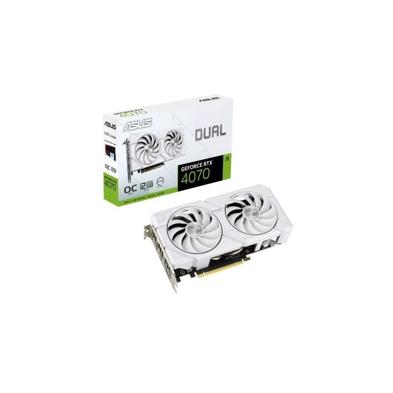 Tarjeta Gráfica Asus Dual GeForce RTX 4070 EVO White OC Edition- 12GB GDDR6X