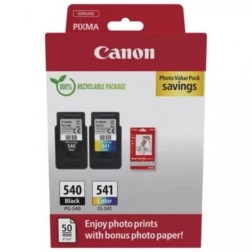 Cartucho de Tinta Original Canon PG-540 + CL-541 Multipack- Negro- Tricolor + Papel Fotográfico