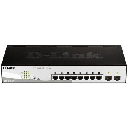 Switch Gestionado D-Link DGS-1210-08P- 8 Puertos- RJ45 10-100-1000- SFP- PoE