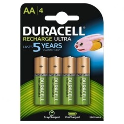 Pack de 4 Pilas AA Duracell HR06-P- 1-2V- Recargables