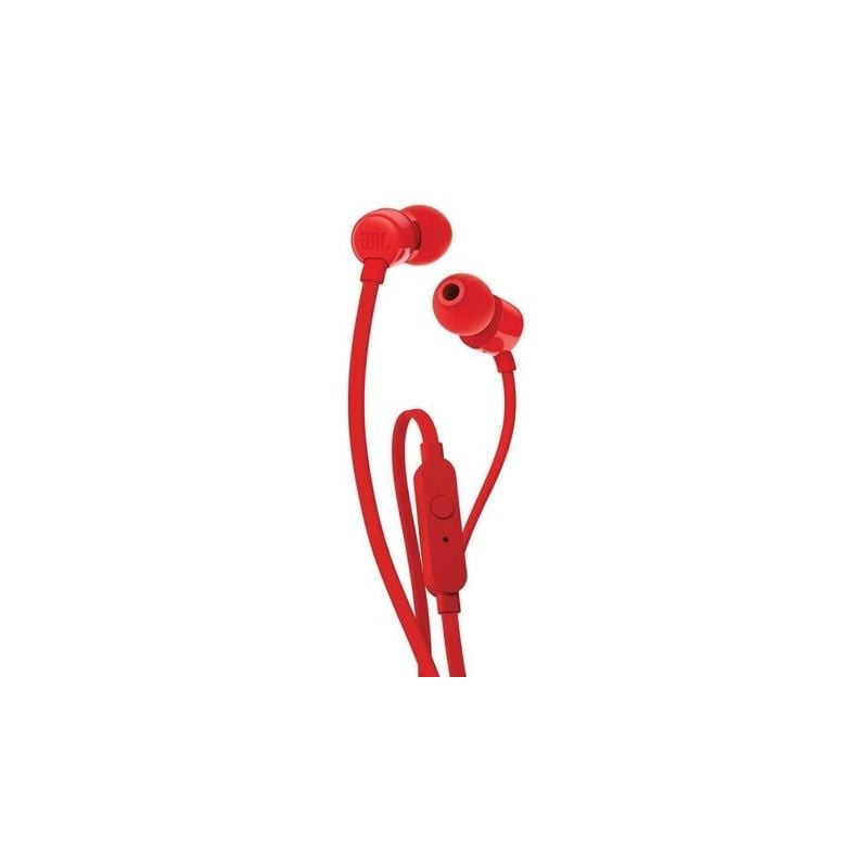 Auriculares Intrauditivos JBL T110- con Micrófono- Jack 3-5- Rojos