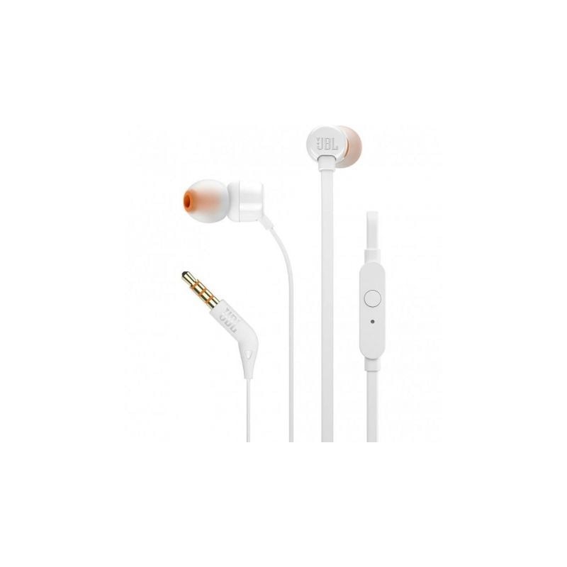 Auriculares Intrauditivos JBL Tune 160- con Micrófono- Jack 3-5- Blancos