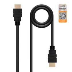 Cable HDMI 2-0 4K Nanocable 10-15-3601- HDMI Macho - HDMI Macho- 1m- Certificado- Negro