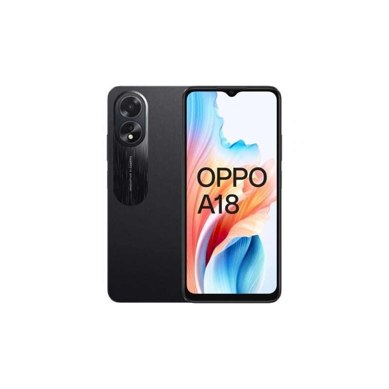 Smartphone Oppo A18 4GB- 128GB- 6-56"- Negro Brillante