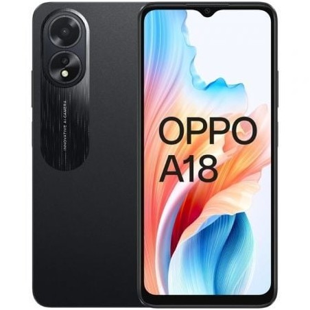 Smartphone Oppo A18 4GB- 128GB- 6-56"- Negro Brillante