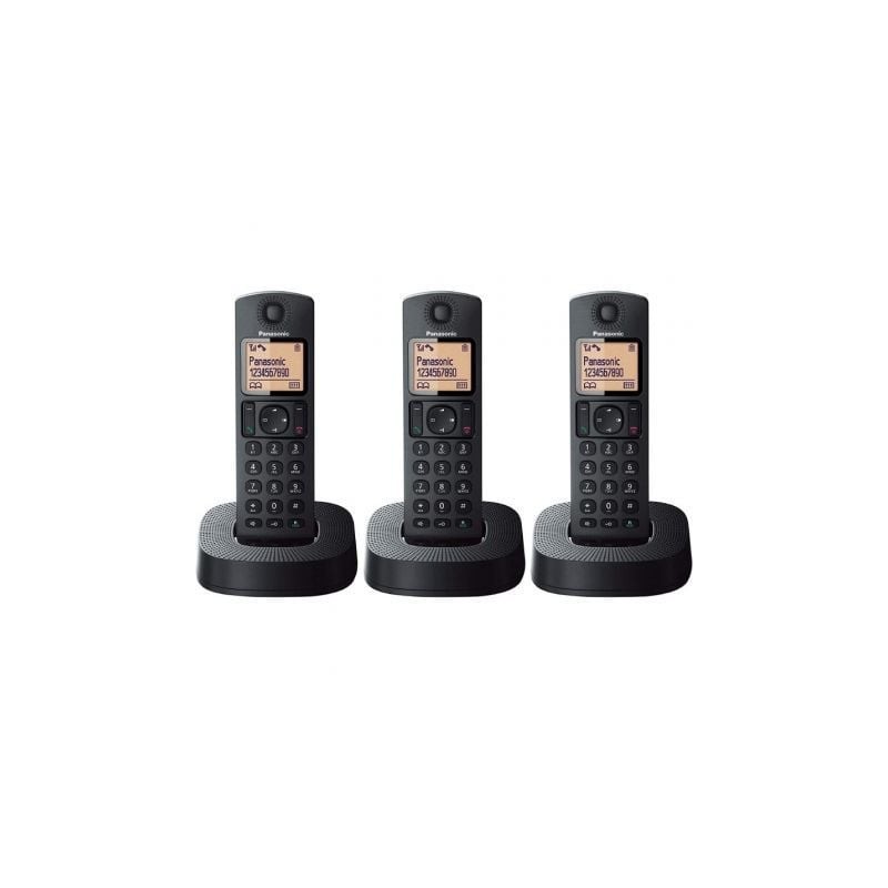 Teléfono Inalámbrico Panasonic KX-TGC313SP- Pack TRÍO- Negro