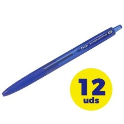 Caja de Bolígrafos de Tinta de Aceite Retráctil Pilot Super Grip G- 12 unidades- Azules