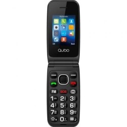 Teléfono Móvil Qubo NEON2W-SOS para Personas Mayores- Negro- Incluye Base de Carga