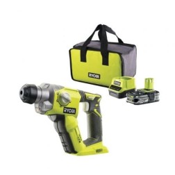 Martillo Percutor Sin Cable Ryobi ONE+ R18SDS-125S- 1 Batería 18V 2-5 Ah- Cargador 2-0 A- Bolsa de Transporte